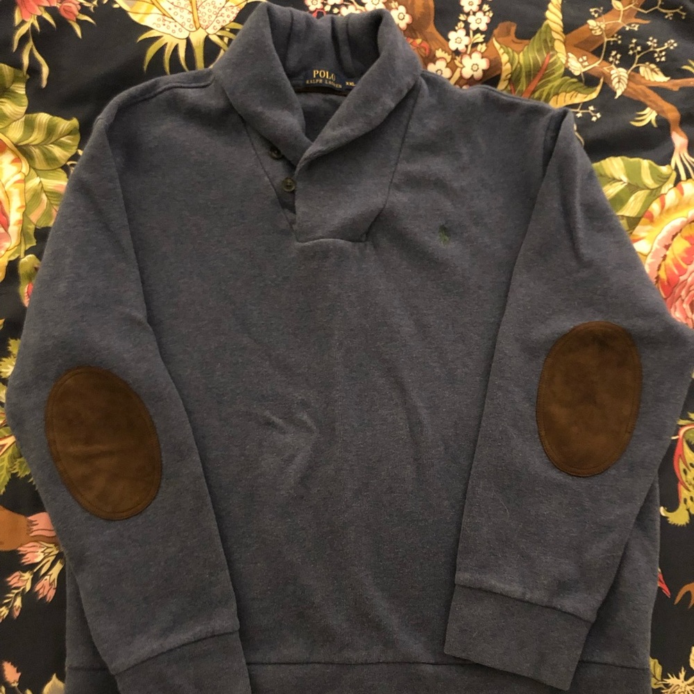 Polo rolled collar cotton sweater